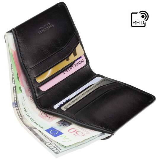 Cienki portfel efekt przypalanej skóry Visconti MT-92 RFID (1)