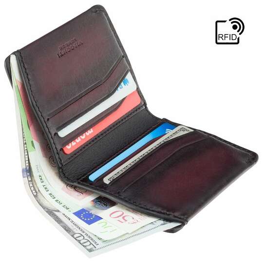 Cienki portfel efekt przypalanej skóry Visconti MT-92 RFID (1)