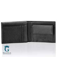Czarny skórzany portfel męski Pierre Cardin
