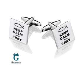 Keep Calm and Pray - módl się - spinki do mankietów dla duchownych