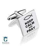 Keep Calm and Pray - módl się - spinki do mankietów dla duchownych