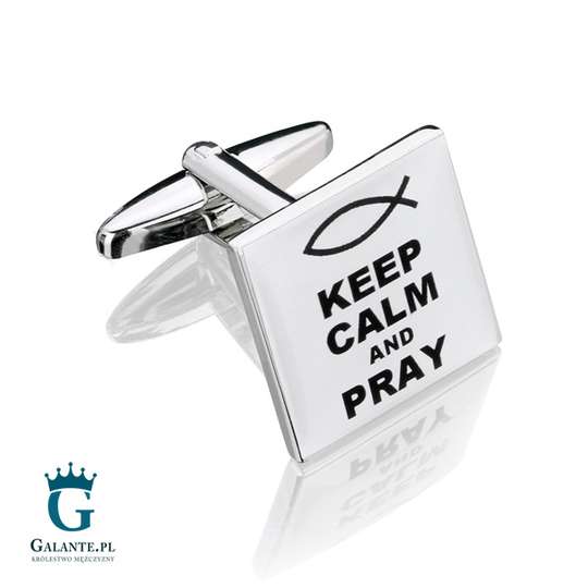 Keep Calm and Pray - módl się - spinki do mankietów dla duchownych