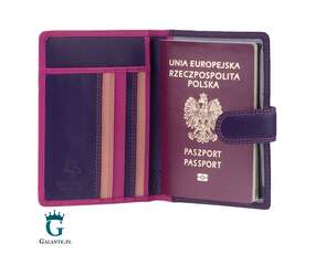 Kolorowe skórzane etui na paszport Visconti RB-75 RFID