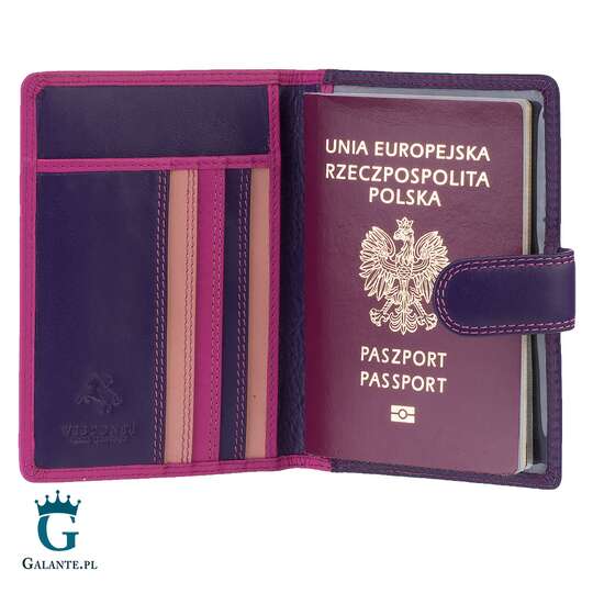 Kolorowe skórzane etui na paszport Visconti RB-75 RFID