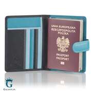 Kolorowe skórzane etui na paszport Visconti RB-75 RFID