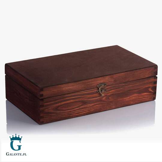 Kuferek drewniany lakierowany Mahoń 37x21x11 cm z możliwością graweru