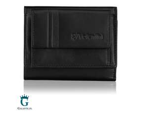 Mały portfel męski z zewnętrzną kieszenią na bilon 15V-248 RFID