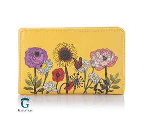 Mały skórzany portfel damski Kwiaty Polne Yoshi Y1089