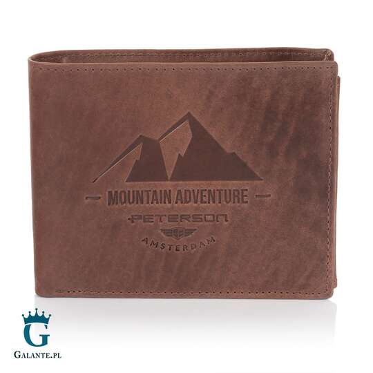 Portfel Nubuk PETERSON dla Miłośnika Gór Mountain Adventure N992
