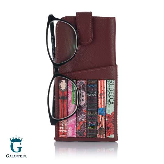 Skórzane damskie etui na okulary Literatura Y4308 (1)