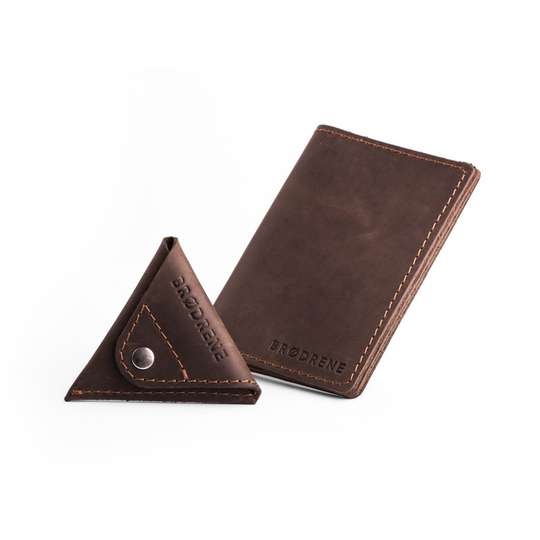 Skórzany Cienki Portfel Slim Wallet Brodrene z Bilonówką SCW-01