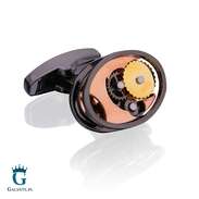 Spinki do mankietów Mechanizm Zegara CLM-110 Onyx-Art London