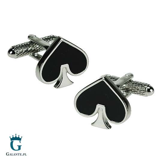 Spinki do mankietów Serce Pik KC-292 Onyx-Art London