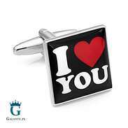 Spinki do mankietów X2 I Love You Prezent na Walentynki