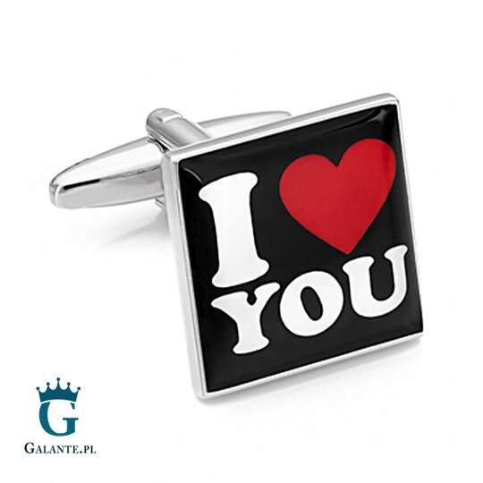 Spinki do mankietów X2 I Love You Prezent na Walentynki