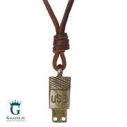 USB naszyjnik męski na rzemyku dla informatyka