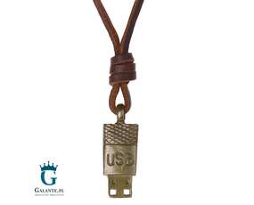 USB naszyjnik męski na rzemyku dla informatyka
