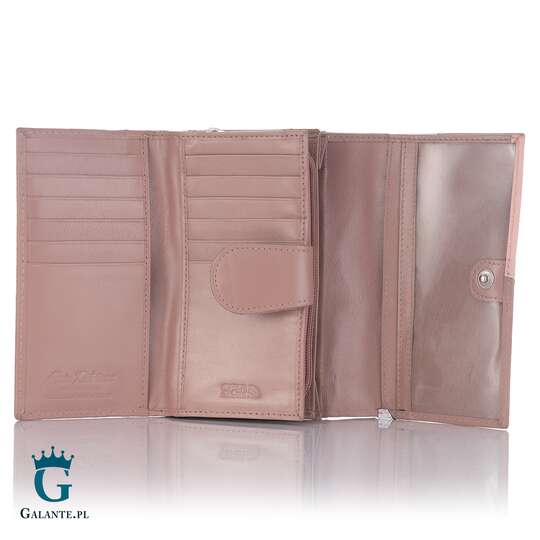 Zgrabny Skórzany Portfel Damski PETERSON RD-21-GCL