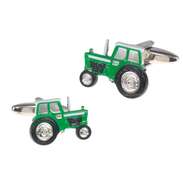 Zielony traktor - spinki do koszuli