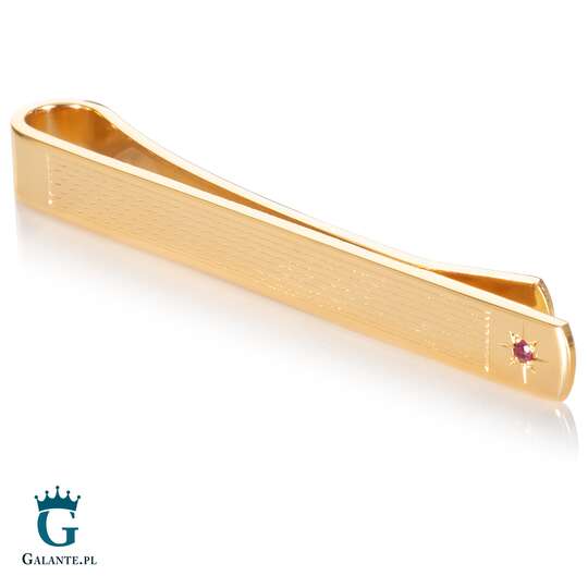 Złota spinka do krawata z rubinem SK-9008