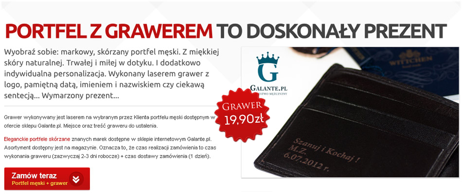 Portfele z grawerem 2016